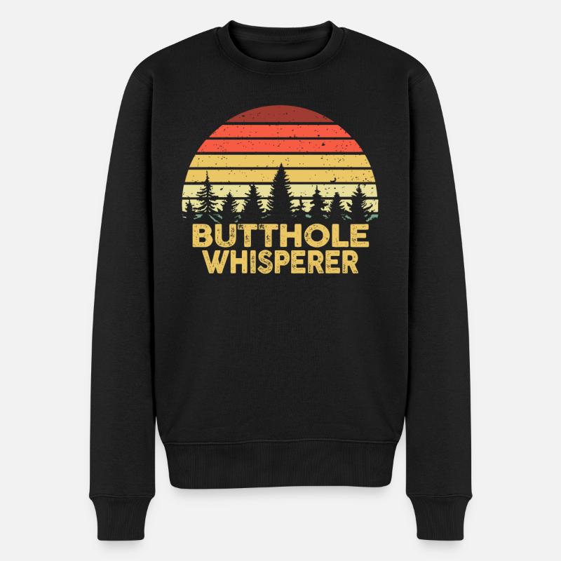 Arschloch-Flüsterer - Männer Premium Bio Pullover - Schwarz