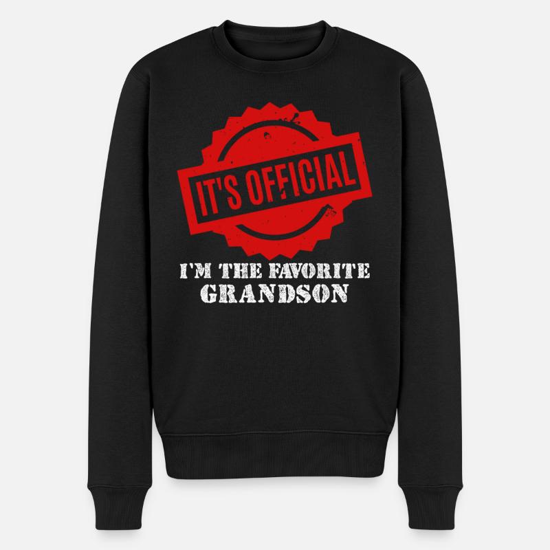 Es ist offiziell: Ich bin der Lieblingsenkel - Männer Premium Bio Pullover - Schwarz
