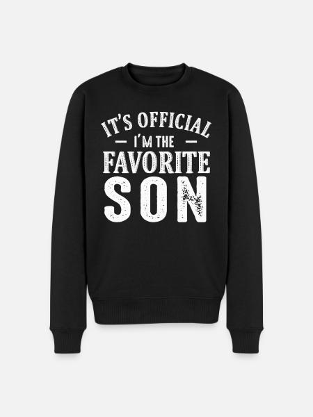 Det er officielt, at jeg er yndlingssønnen - Økologisk premium-sweatshirt til mænd - sort