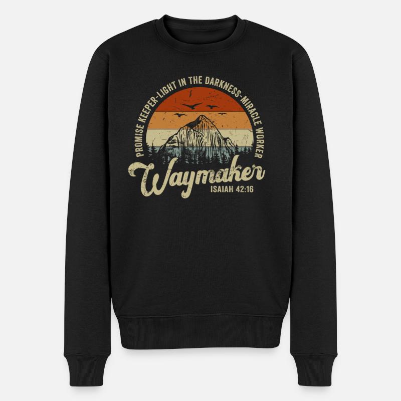 Wegweiser, Versprechenshüter, Wundertäter - Männer Premium Bio Pullover - Schwarz