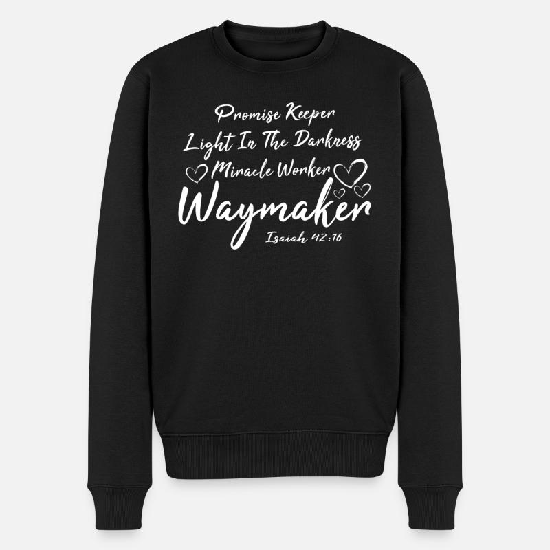 Wegweiser, Versprechenshüter, Wundertäter - Männer Premium Bio Pullover - Schwarz