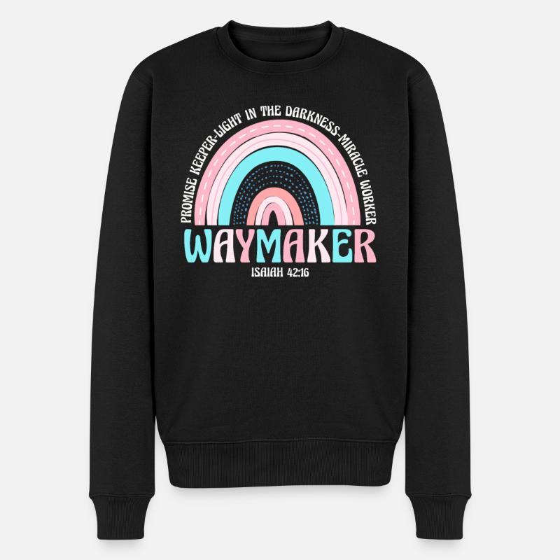 Wegweiser, Versprechenshüter, Wundertäter - Männer Premium Bio Pullover - Schwarz