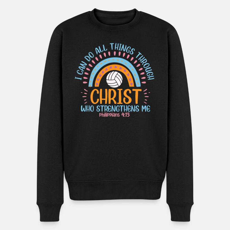 Mit Volleyball kann ich alles machen - Männer Premium Bio Pullover - Schwarz