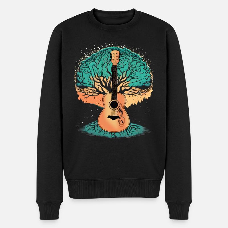 Yggdrasil Natur Musiker Baum Des Lebens - Männer Premium Bio Pullover - Schwarz