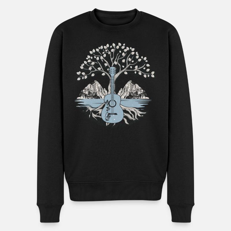 Yggdrasil Natur Musiker Baum des Lebens - Männer Premium Bio Pullover - Schwarz
