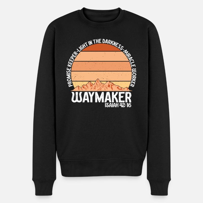 Wegweiser, Versprechenshüter, Wundertäter - Männer Premium Bio Pullover - Schwarz