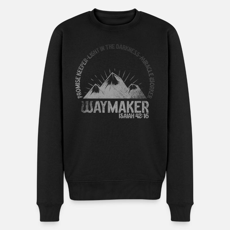 Wegweiser, Versprechenshüter, Wundertäter - Männer Premium Bio Pullover - Schwarz