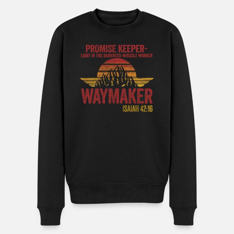 Wegweiser, Versprechenshüter, Wundertäter - Männer Premium Bio Pullover - Schwarz