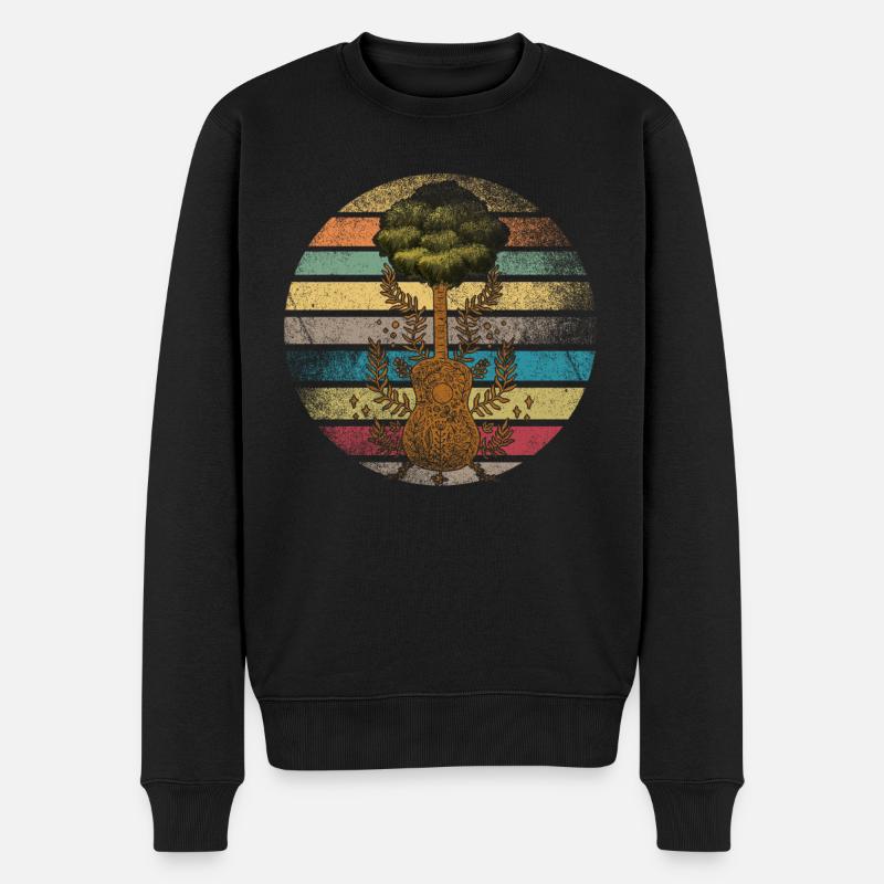 Yggdrasil Natur Musiker Baum Des Lebens - Männer Premium Bio Pullover - Schwarz