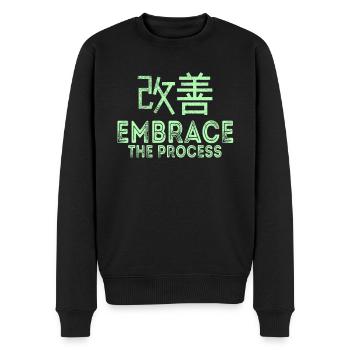 Le Kaizen japonais adopte le processus - Pull Premium bio Homme - noir - Devant - Nico (187cm)