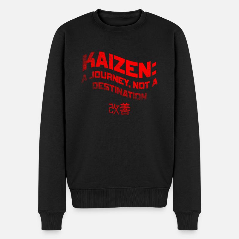 Kaizen: Eine Reise, kein Ziel - Männer Premium Bio Pullover - Schwarz