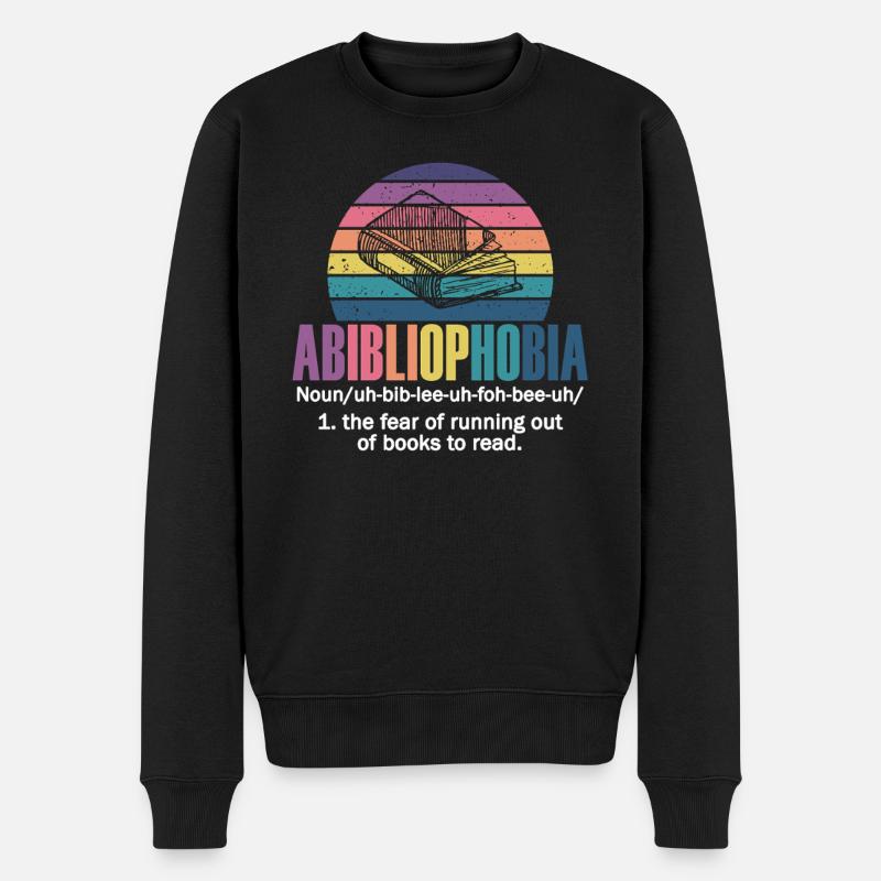 Abibliophobie Bücherwurm Lesebücher - Männer Premium Bio Pullover - Schwarz