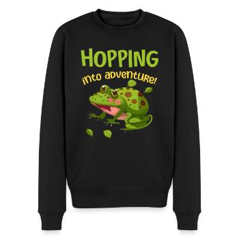 Eintauchen ins Abenteuer Frösche Natur Freude - Männer Premium Bio Pullover - Schwarz - Vorne - Nico (187cm)