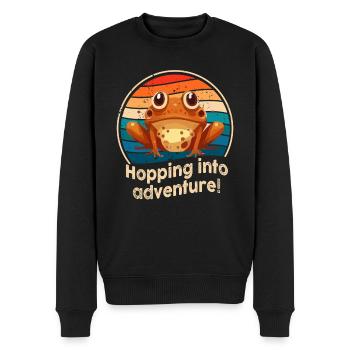 Eintauchen ins Abenteuer Frösche Natur Freude - Männer Premium Bio Pullover - Schwarz - Vorne - Nico (187cm)