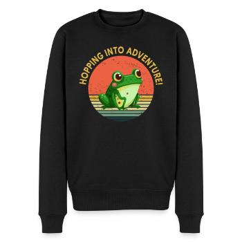 Eintauchen ins Abenteuer Frösche Natur Freude - Männer Premium Bio Pullover - Schwarz - Vorne - Nico (187cm)