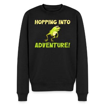 Eintauchen ins Abenteuer Frösche Natur Freude - Männer Premium Bio Pullover - Schwarz - Vorne - Nico (187cm)