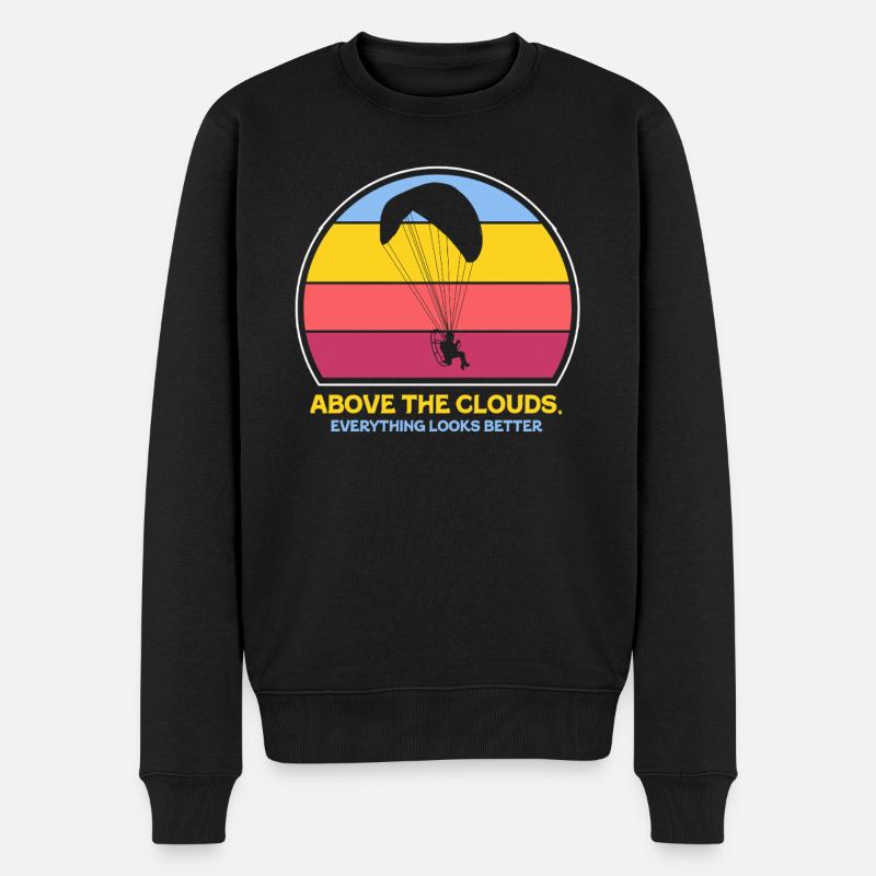 Über den Wolken Paramotor-Enthusiast - Männer Premium Bio Pullover - Schwarz