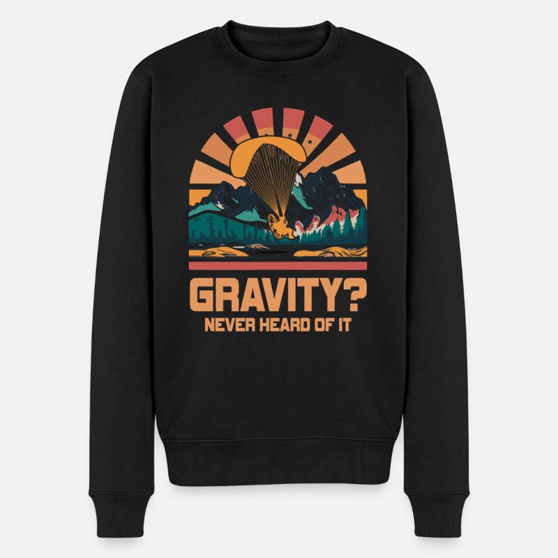Lustiges Paramotor Gravitations-Meme - Männer Premium Bio Pullover - Schwarz