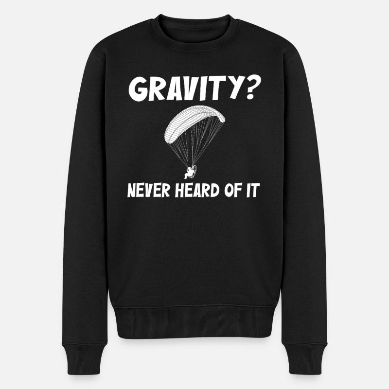 Lustiges Paramotor Gravitations-Meme - Männer Premium Bio Pullover - Schwarz