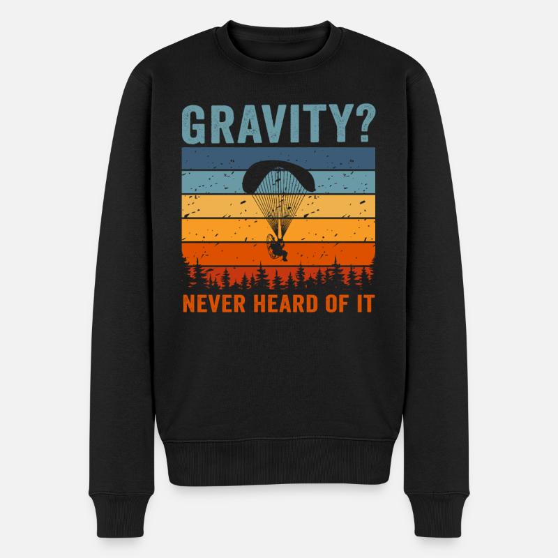 Hilarious Paramotor Gravity Meme - Men's Premium Organic Jumper - black