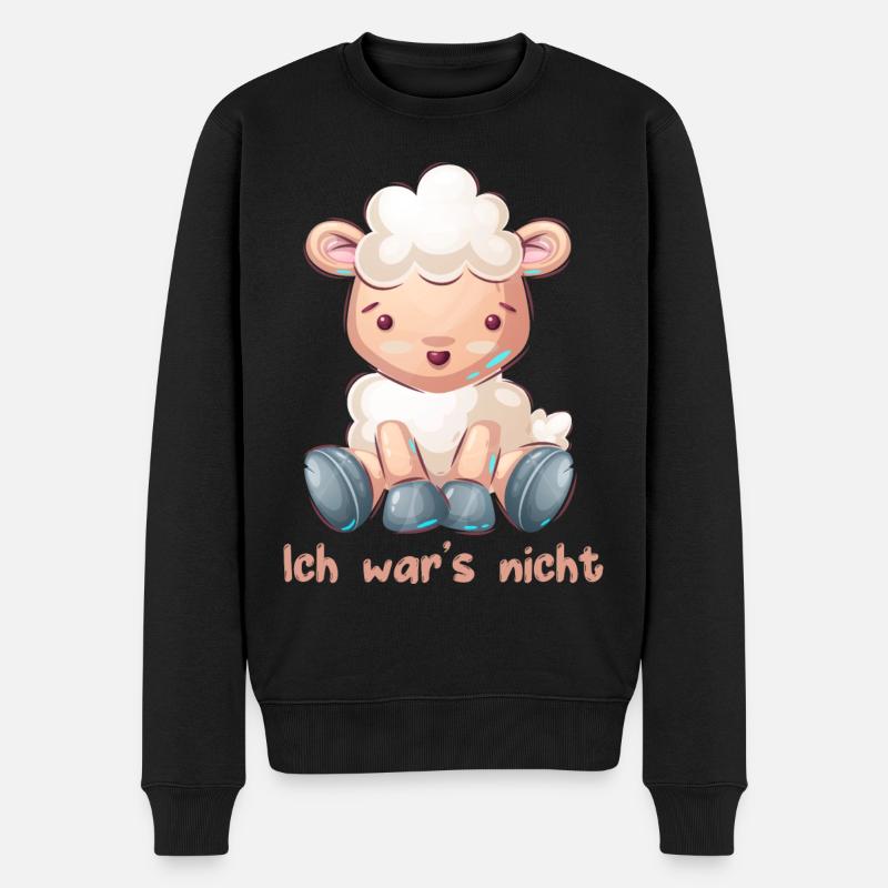 Ich war's nicht unschuldig Lamm Unschuldslamm süß - Männer Premium Bio Pullover - Schwarz