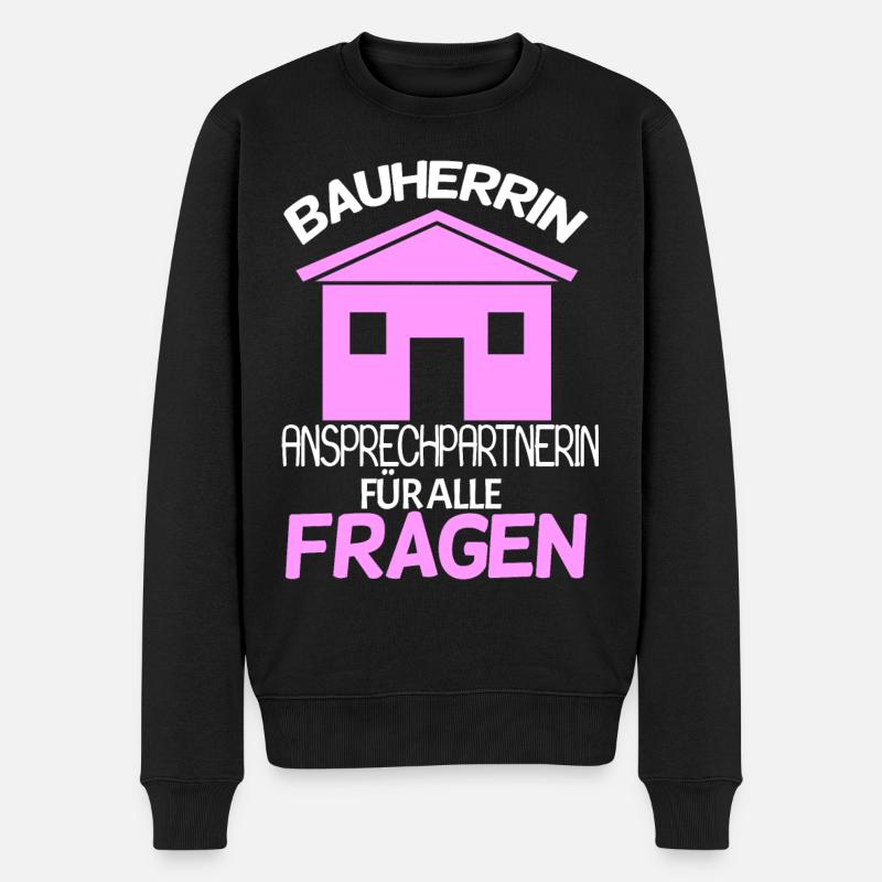 Bauherrin - Männer Premium Bio Pullover - Schwarz