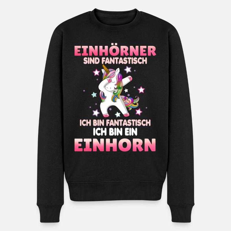 Einhörner sind Fantastisch - Männer Premium Bio Pullover - Schwarz