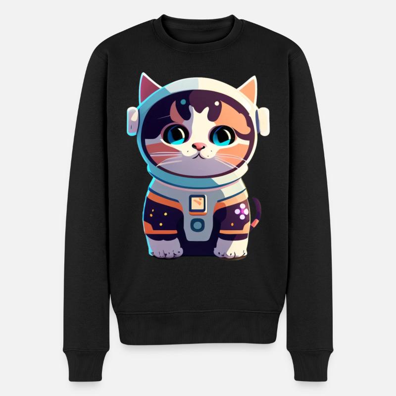 Niedlicher Chatstronaut #4 - Männer Premium Bio Pullover - Schwarz