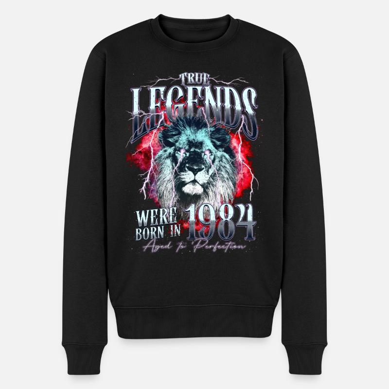 Legenden wurden 1984 geboren - Männer Premium Bio Pullover - Schwarz