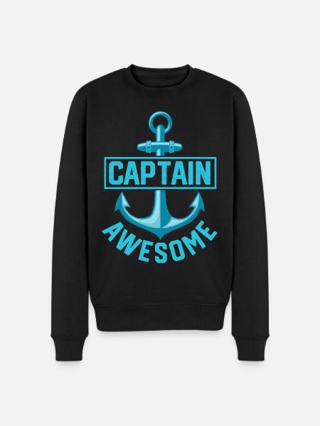 Kaptajn - Økologisk premium-sweatshirt til mænd - sort
