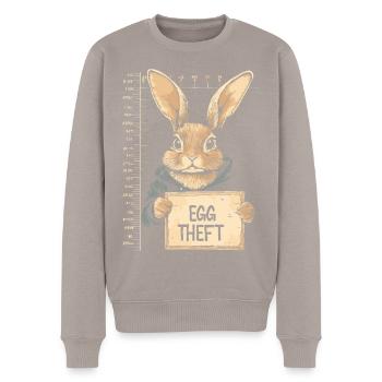 Hase Eierdieb Osterhase Mugshot Polizeifoto Ostern - Männer Premium Bio Pullover - Taupe - Vorne - Nico (187cm)
