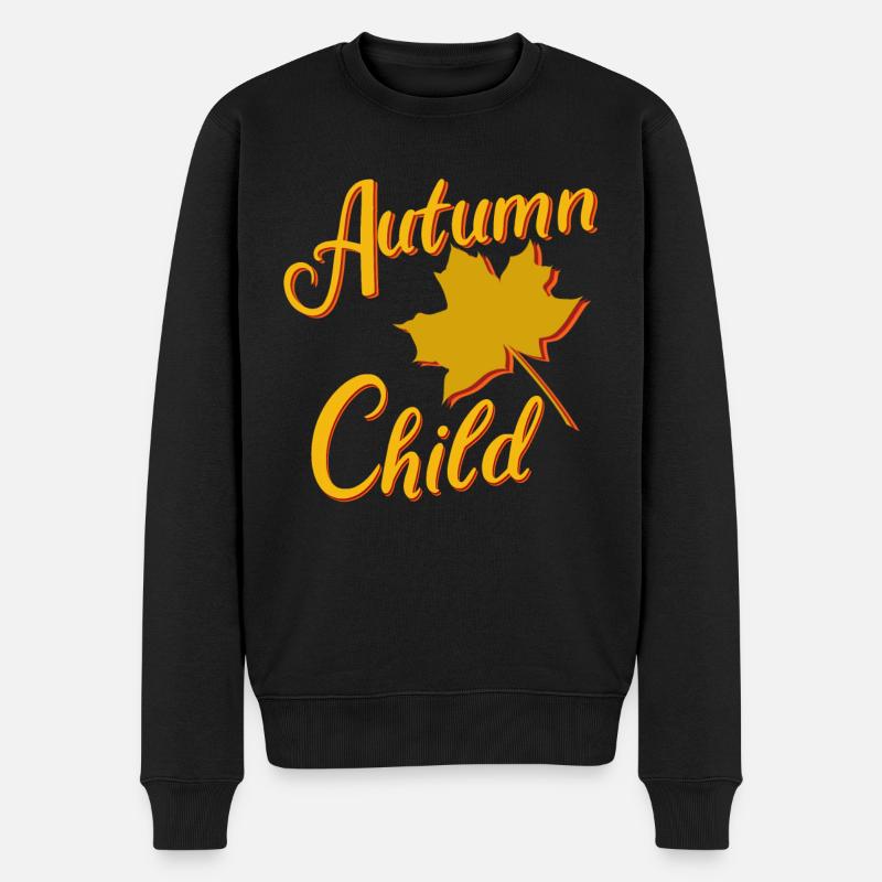 Herbst Kind, Jahreszeit Herbst - Männer Premium Bio Pullover - Schwarz