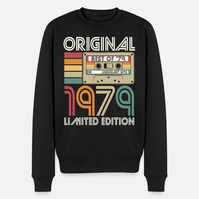 Jahrgang 1979 Original Retro Vintage Geburtstag - Männer Premium Bio Pullover - Schwarz
