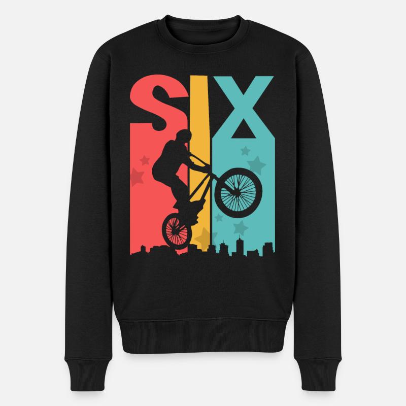 6 Geburtstag 6 Jahre Bmx Kinder Kindergeburtstag - Männer Premium Bio Pullover - Schwarz