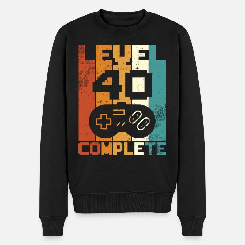 40 ans rétro 40 anniversaire drôle - Pull Premium bio Homme - noir