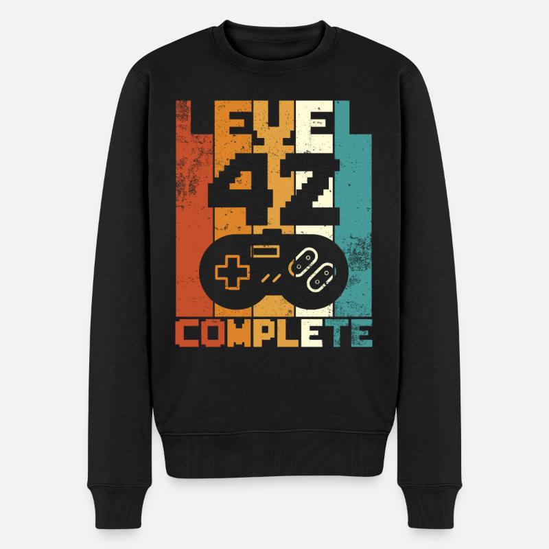 42 ans rétro 42 anniversaire drôle - Pull Premium bio Homme - noir