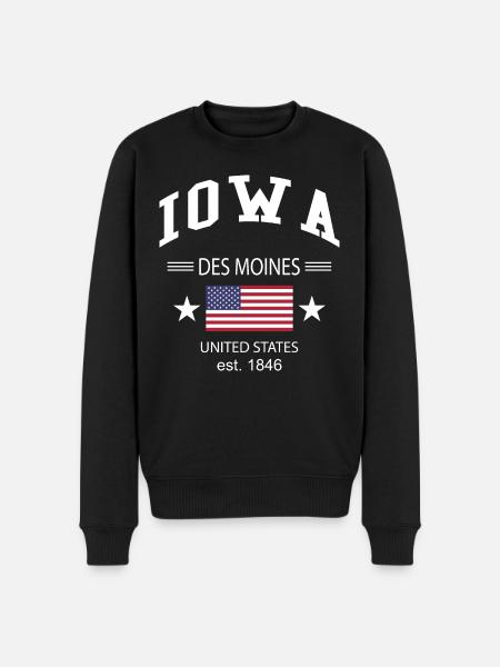 Iowa - Men's Premium Organic Jumper - black