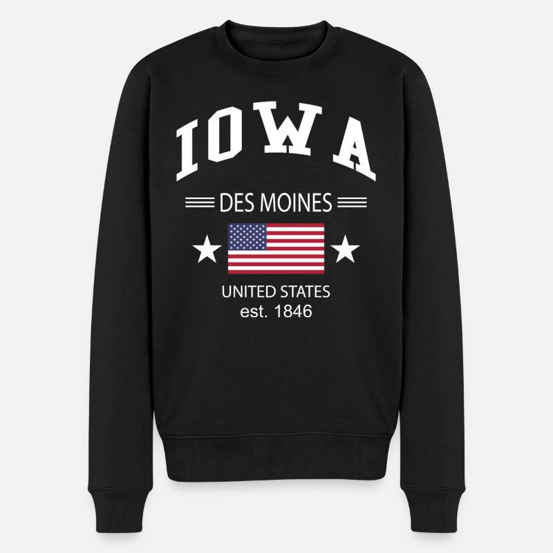 Iowa - Männer Premium Bio Pullover - Schwarz