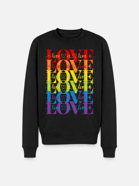 love is love - Men's Premium Organic Jumper - black