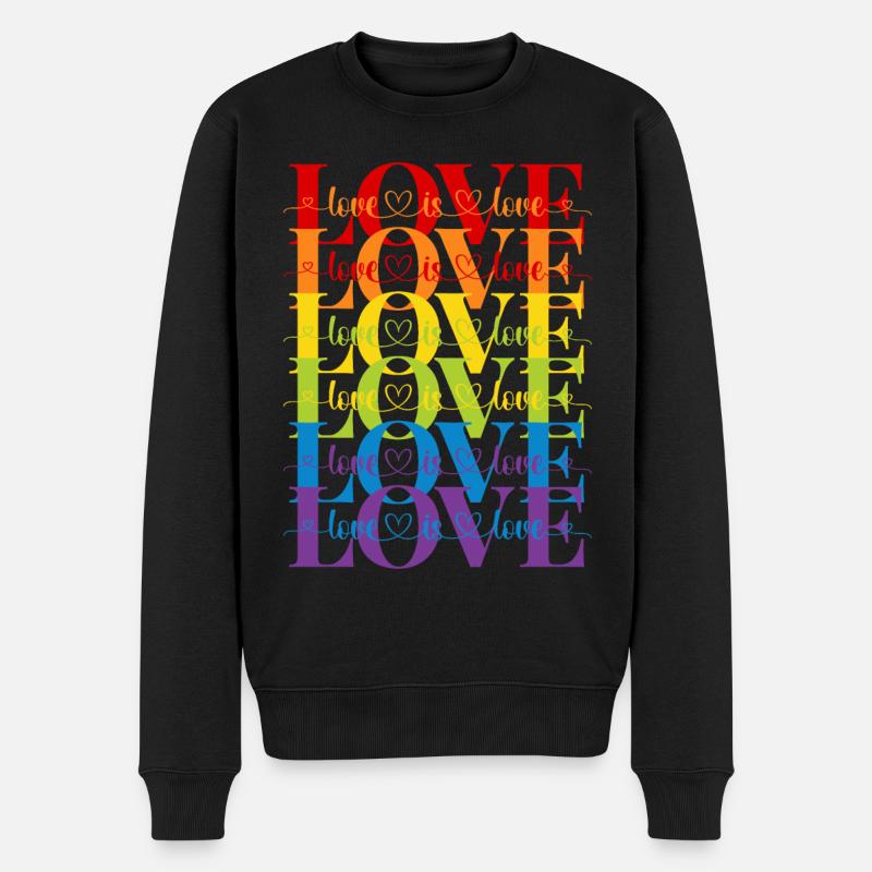 love is love - Männer Premium Bio Pullover - Schwarz