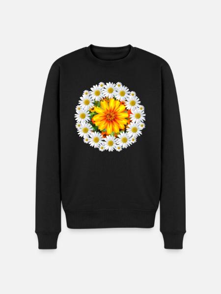 daisies with colorful flower daisy flower - Men's Premium Organic Jumper - black