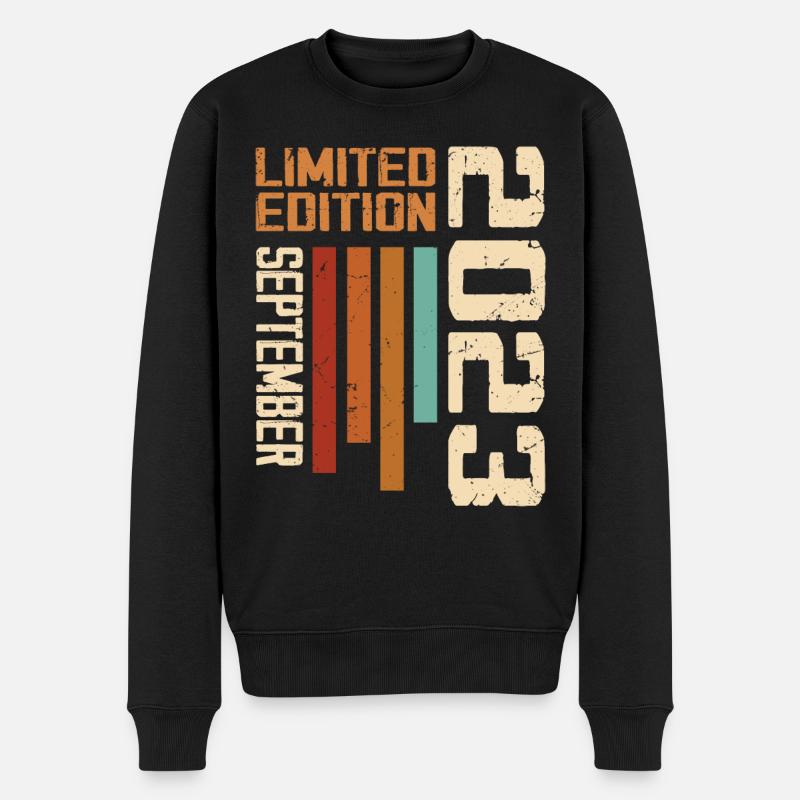 September 2023 Originelle Geschenkidee zum Geburtstag - Männer Premium Bio Pullover - Schwarz