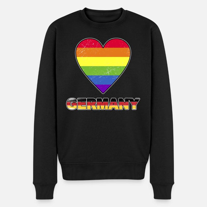 Deutschland lgbtqia+ - Männer Premium Bio Pullover - Schwarz