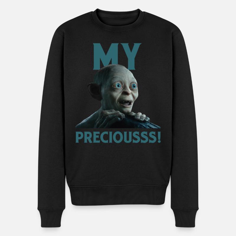 Le Hobbit Dessin Amusant De Gollum Mon Précieux - Pull Premium bio Homme - noir