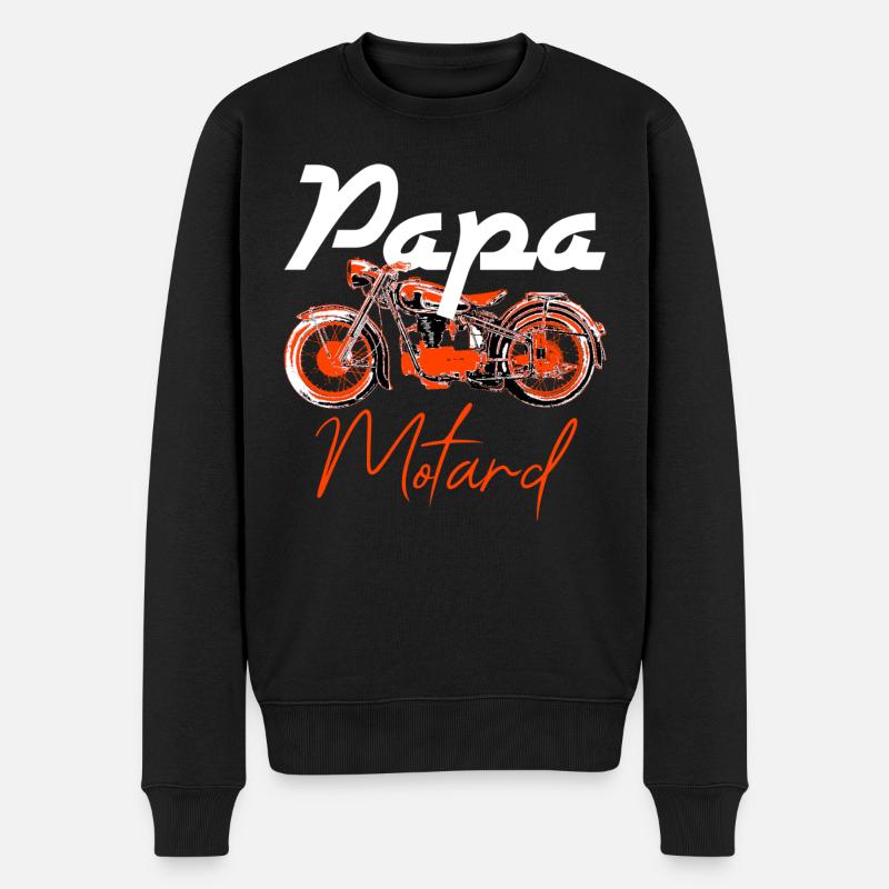 Papa motard - Pull Premium bio Homme - noir