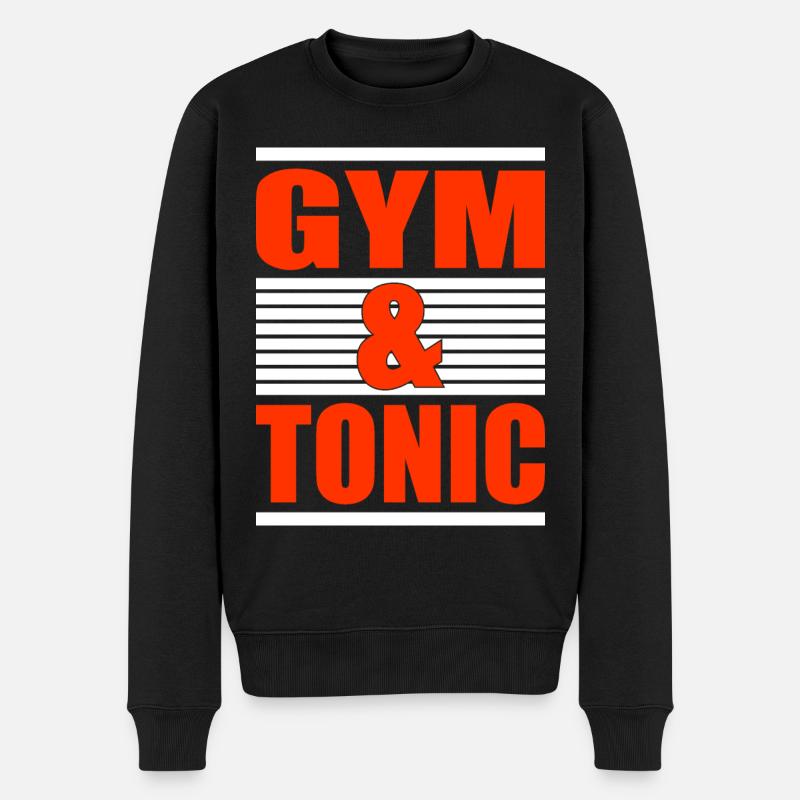 GYM & TONIC - Pull Premium bio Homme - noir