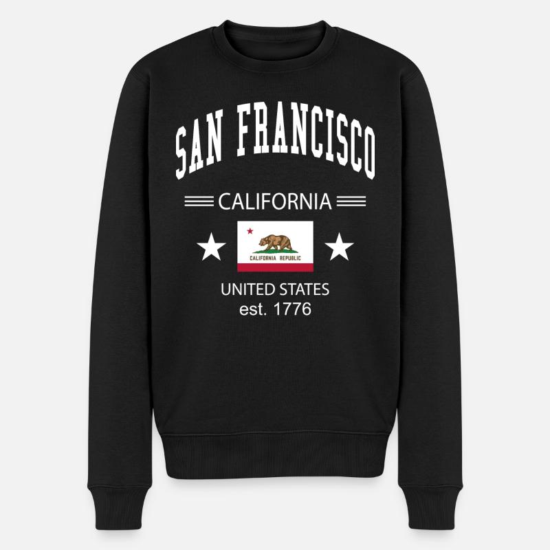 San Francisco - Männer Premium Bio Pullover - Schwarz