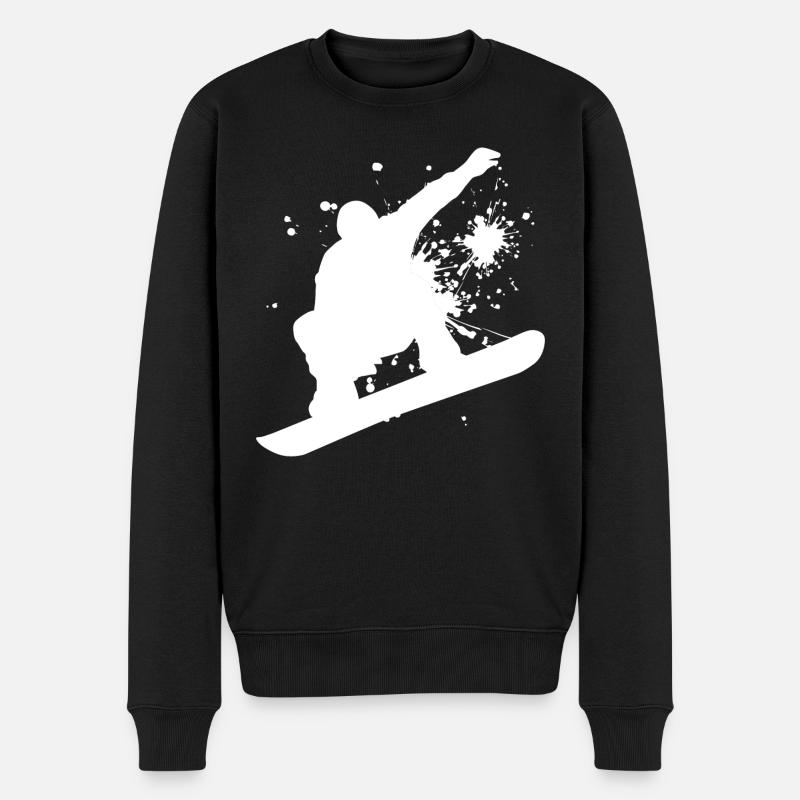 Herren Snowboarding Wintersport Snowboard Snowboar - Männer Premium Bio Pullover - Schwarz