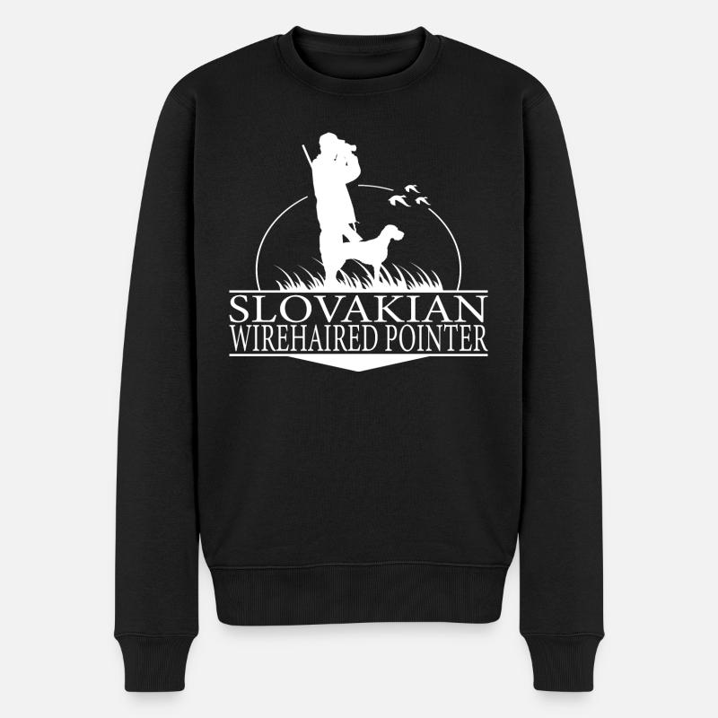 SLOVAKIAN WIREHAIRED POINTER Jagdhunde Wilsigns - Männer Premium Bio Pullover - Schwarz