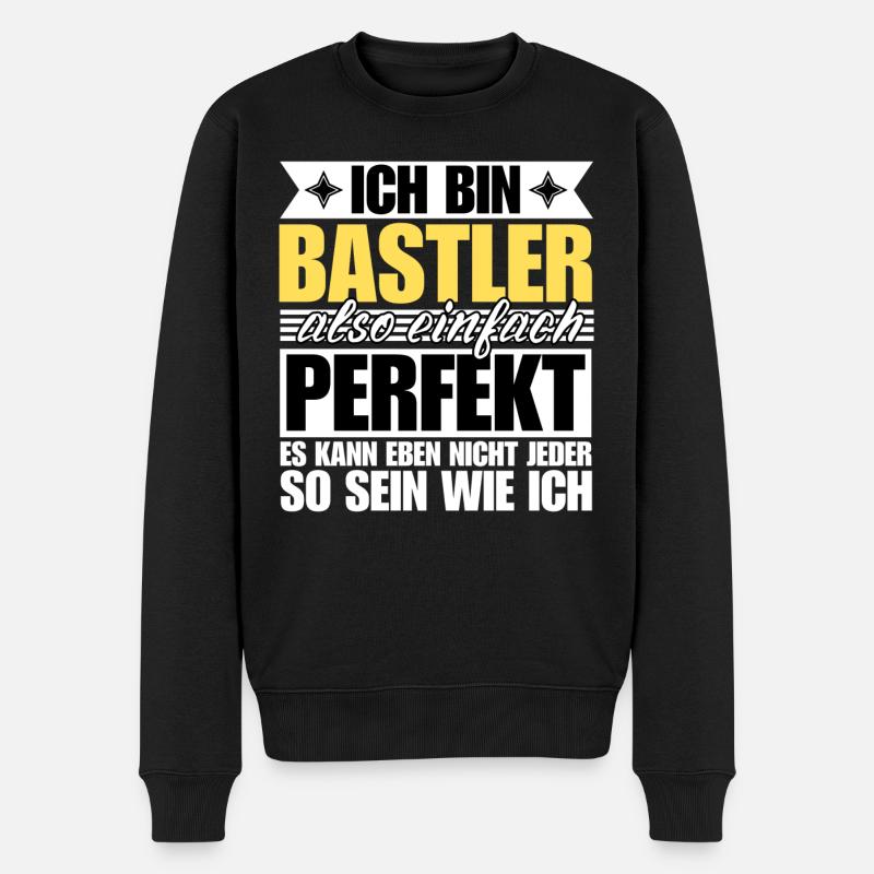 Perfekter Bastler - Männer Premium Bio Pullover - Schwarz